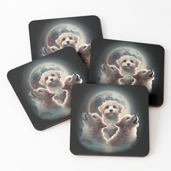 Item preview, 3 Maltipoo Moon - a howlingly funny design - parody of 3 wolf moon with Poodles designed and sold by hitechmom.