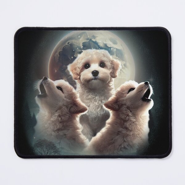 Item preview, 3 Maltipoo Moon - a howlingly funny design - parody of 3 wolf moon with Poodles designed and sold by hitechmom.