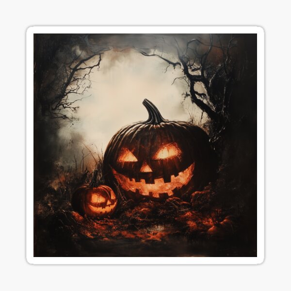 Spooky Halloween Jack-O'-Lantern Pumpkin Sticker