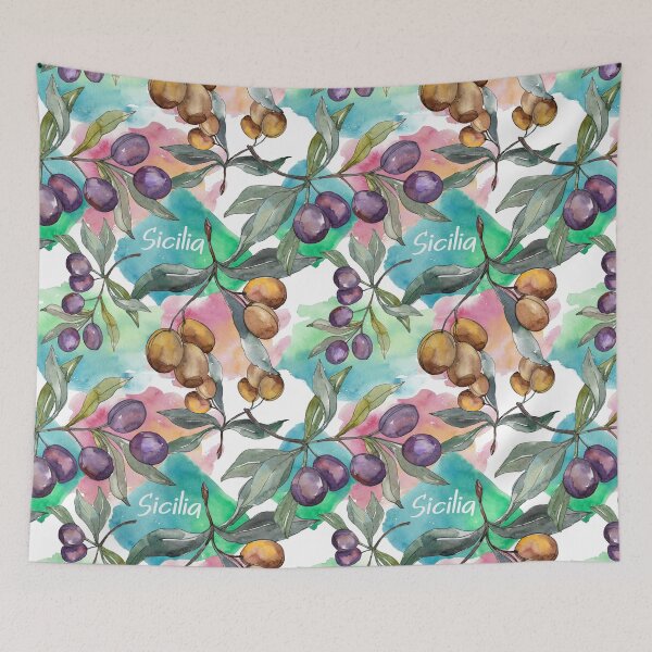 Item preview, Sicilia love - olives watercolor designed and sold by EmeraldeaArt.