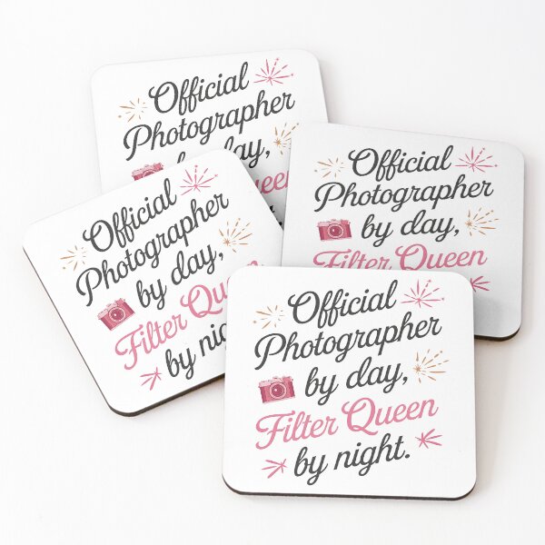 Item preview, graphic for photo lover with text: "Official photographer by day, filter queen by night." designed and sold by olekskotarczak.