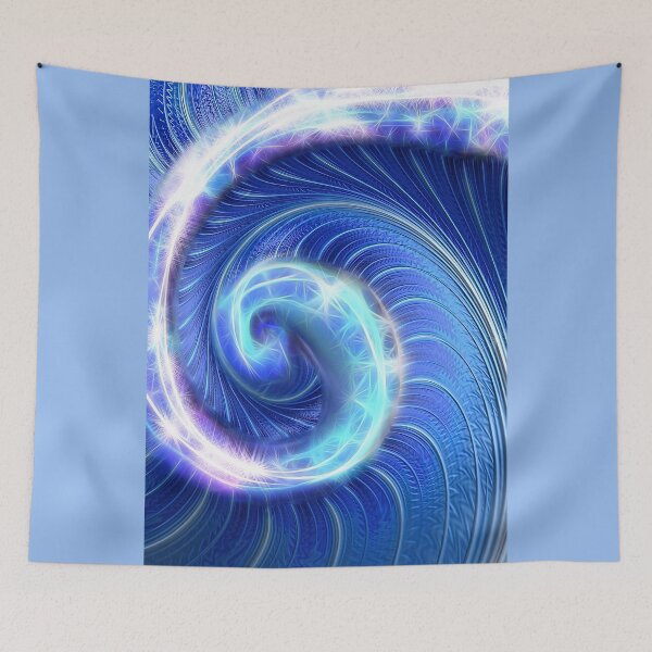 Item preview, Blue Sparkle Fractal Wave designed and sold by bloomingvine.