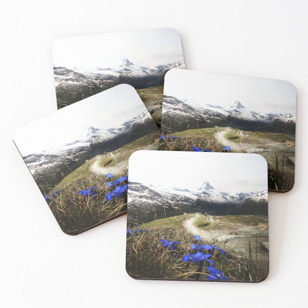 Item preview, Blue alps flower and Matterhorn in the background designed and sold by msro1.
