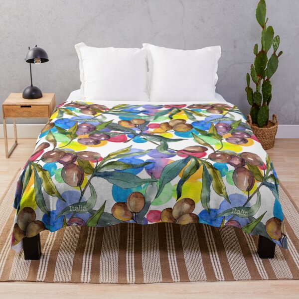 Item preview, Italia watercolor colorful olives designed and sold by EmeraldeaArt.