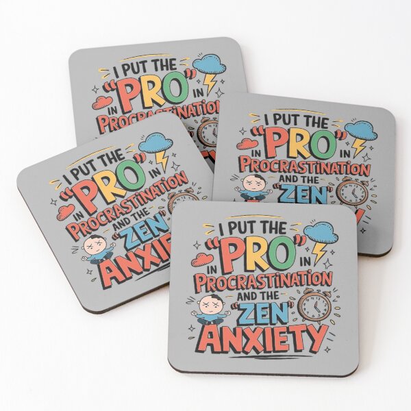 Item preview, Procrastination and Anxiety Cartoon Humor Design designed and sold by love3617.