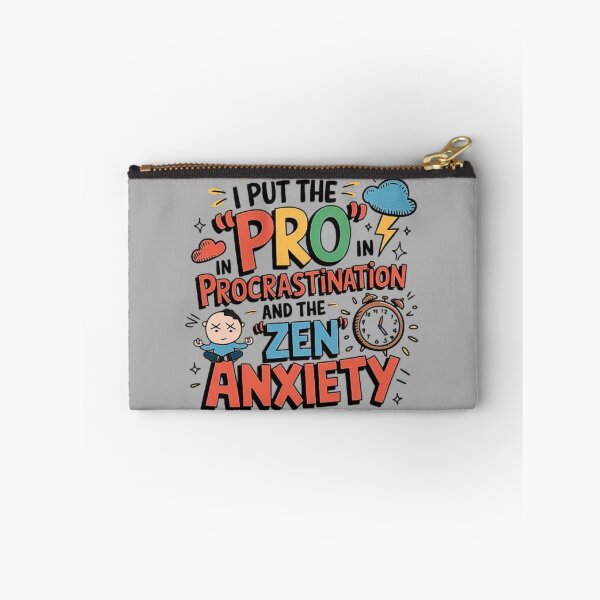 Item preview, Procrastination and Anxiety Cartoon Humor Design designed and sold by love3617.