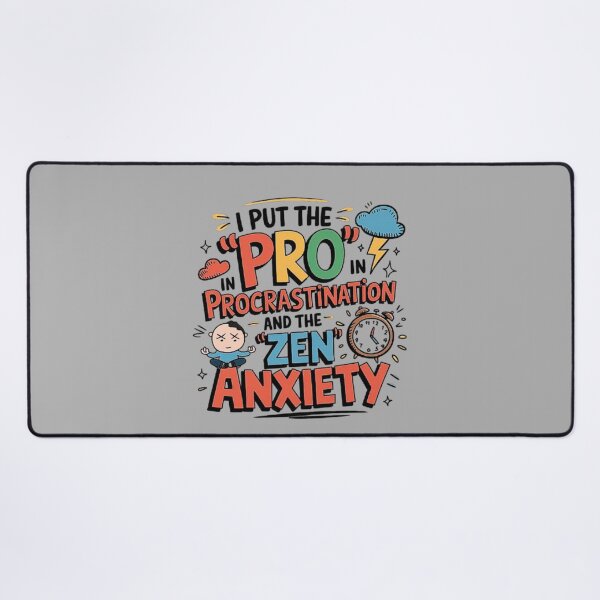 Item preview, Procrastination and Anxiety Cartoon Humor Design designed and sold by love3617.