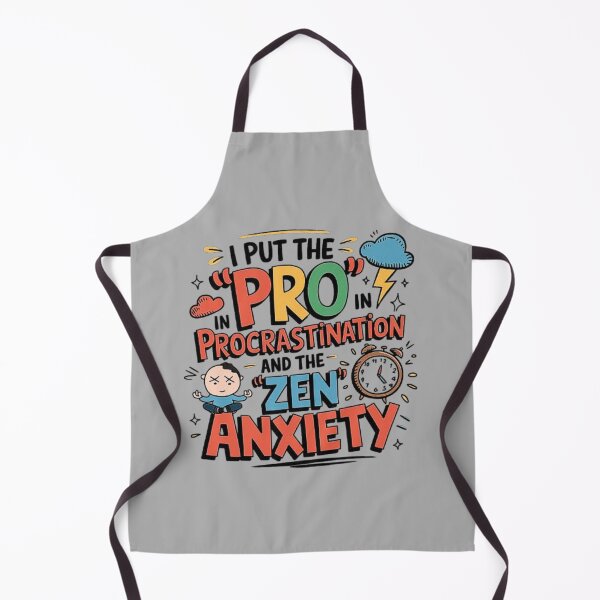 Item preview, Procrastination and Anxiety Cartoon Humor Design designed and sold by love3617.