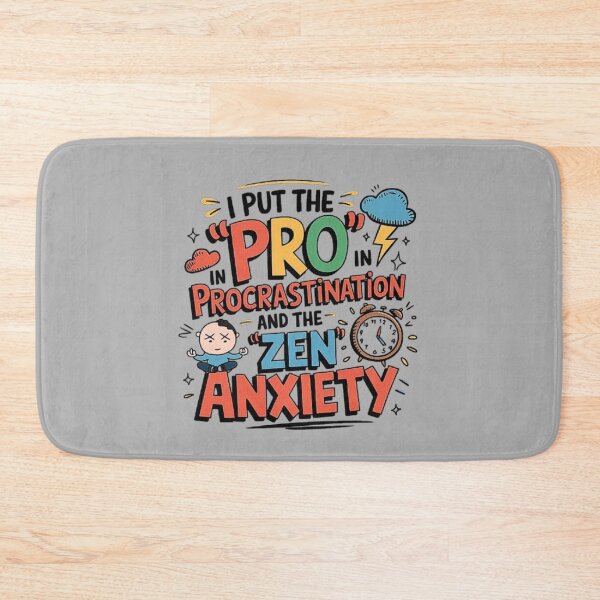 Item preview, Procrastination and Anxiety Cartoon Humor Design designed and sold by love3617.