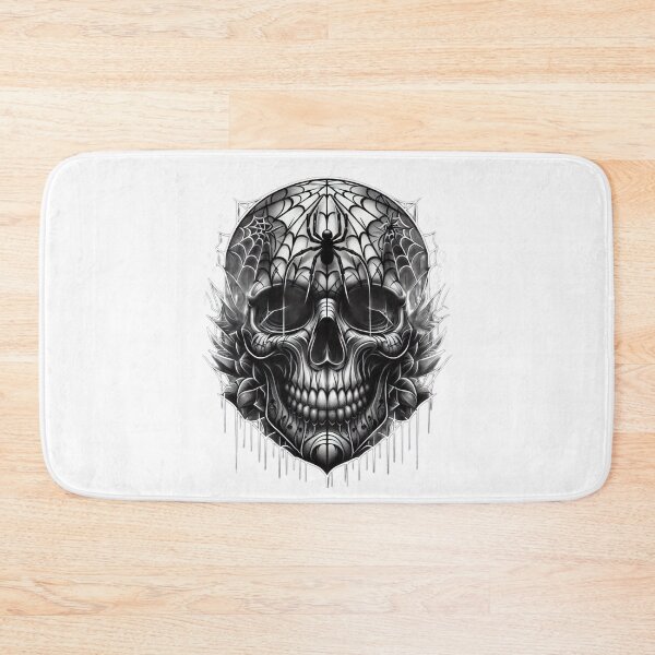 Item preview, Skull with spider web ,  Halloween  tattoo ,  Halloween Skull  designed and sold by Expressions-Sel.