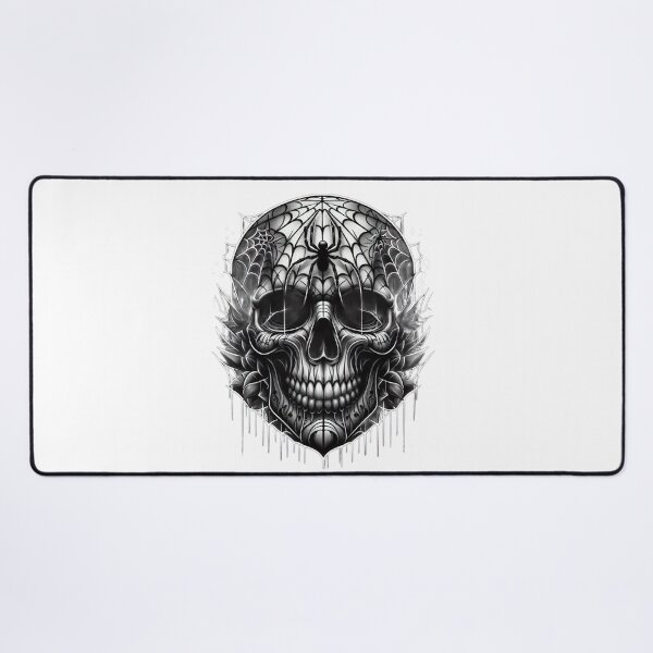 Item preview, Skull with spider web , Halloween tattoo , Halloween Skull designed and sold by Expressions-Sel.