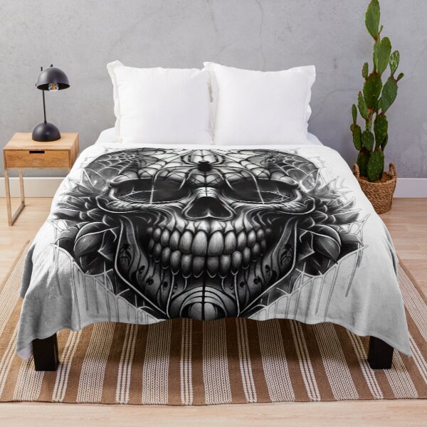 Item preview, Skull with spider web , Halloween tattoo , Halloween Skull designed and sold by Expressions-Sel.