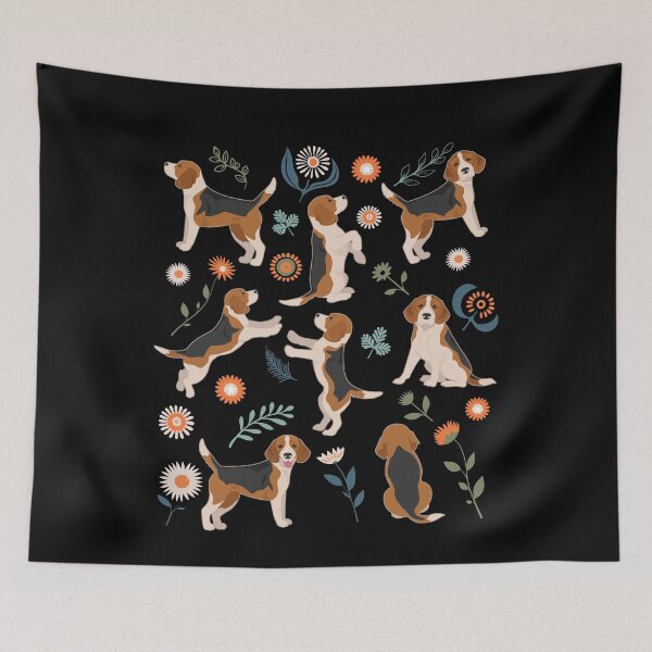 Item preview, Beagle Dog Flowers designed and sold by Clara Hollins.