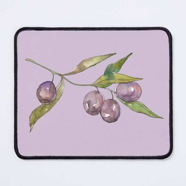 Item preview, purple Olive branch watercolor designed and sold by EmeraldeaArt.