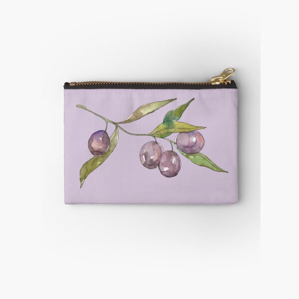 Item preview, purple Olive branch watercolor designed and sold by EmeraldeaArt.