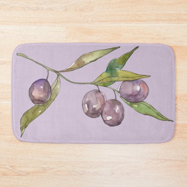 Item preview, purple Olive branch watercolor designed and sold by EmeraldeaArt.