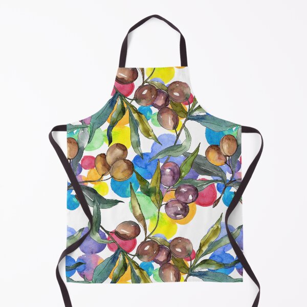 Item preview, watercolor colorful olives: branches and leaves designed and sold by EmeraldeaArt.