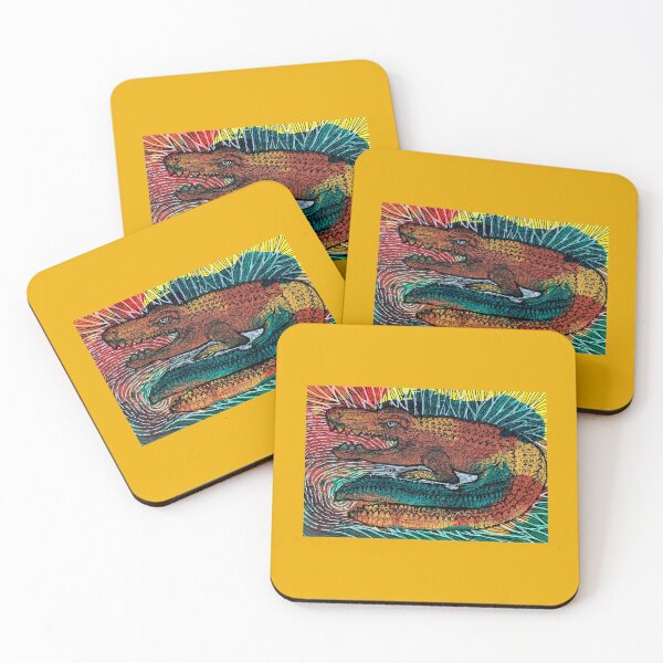 Item preview, Abstract alligator painting  designed and sold by SterkalaPress.