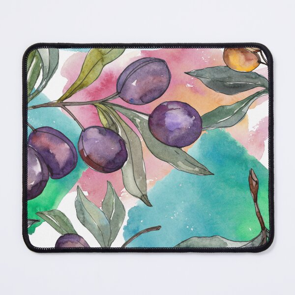 Item preview, olives: purple and green watercolor style designed and sold by EmeraldeaArt.