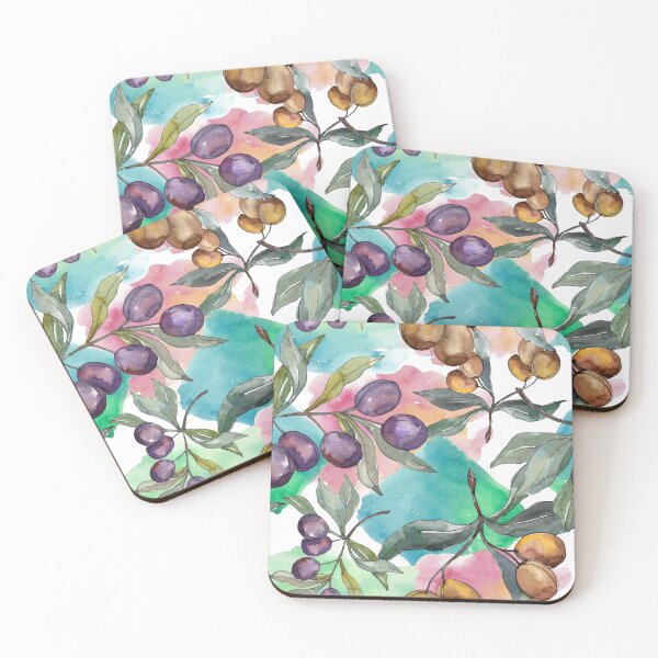 Item preview, olives: purple and green watercolor style designed and sold by EmeraldeaArt.