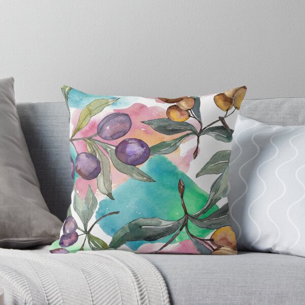 Item preview, olives: purple and green watercolor style designed and sold by EmeraldeaArt.