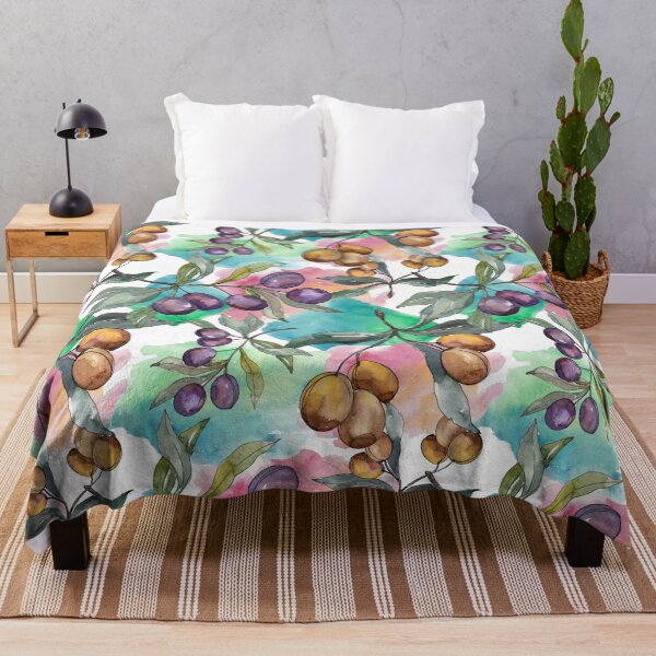 Item preview, olives: purple and green watercolor style designed and sold by EmeraldeaArt.
