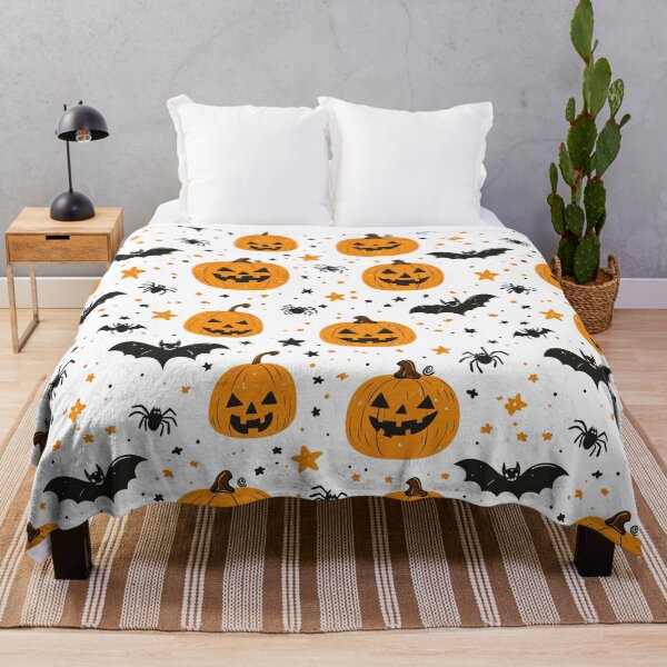 Item preview, Playful Halloween Pattern: Pumpkins and Bats designed and sold by Enea Kelo.