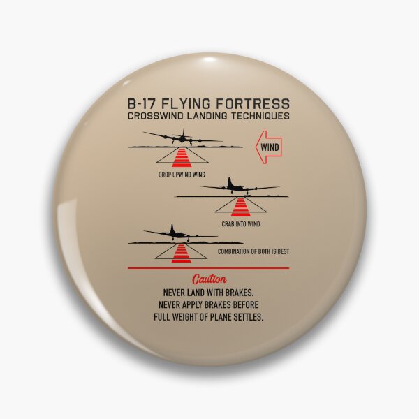 Item preview, B-17 Flying Fortress Crosswind Landing Instructions Vintage Infographic designed and sold by MilitaryMart.