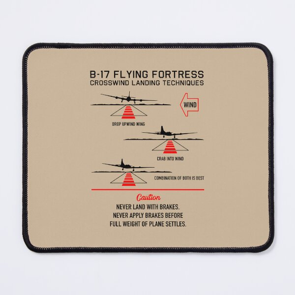 Item preview, B-17 Flying Fortress Crosswind Landing Instructions Vintage Infographic designed and sold by MilitaryMart.