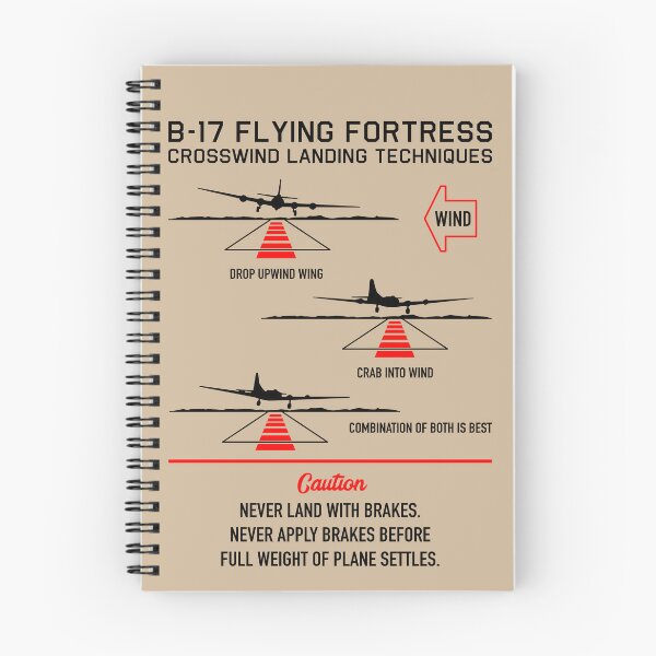 Item preview, B-17 Flying Fortress Crosswind Landing Instructions Vintage Infographic designed and sold by MilitaryMart.