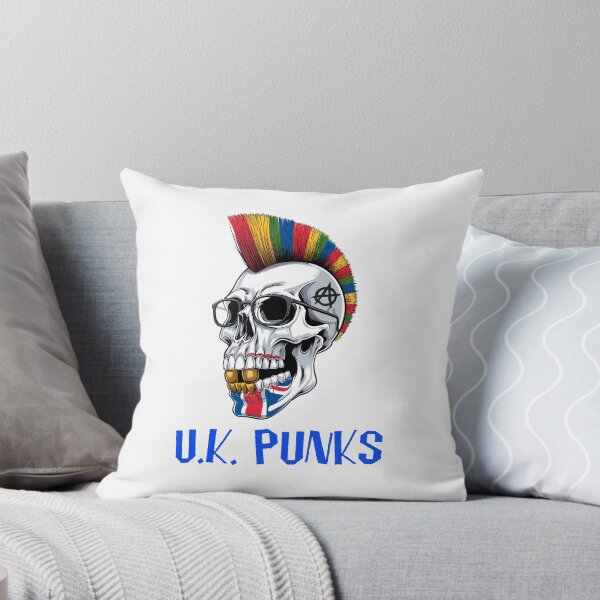 Item preview, Punk Rock Skull – British Skull with Anarchy Tattoo and Colorful Mohawk designed and sold by paulo silveira.