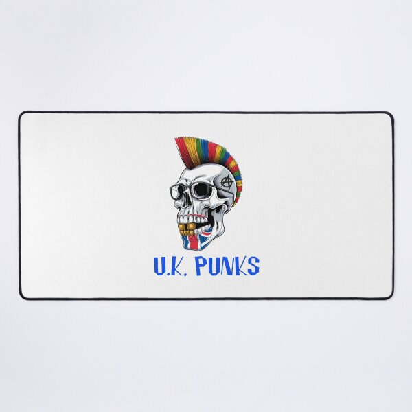 Item preview, Punk Rock Skull – British Skull with Anarchy Tattoo and Colorful Mohawk designed and sold by paulo silveira.