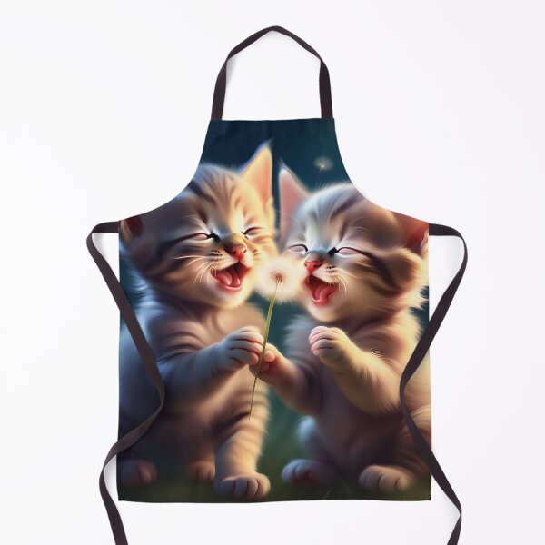Item preview, Two Cute Laughing Little Baby Kittens with Dandelion designed and sold by Sticker-Tree.