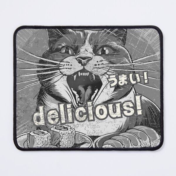 Item preview, Sushi is delicious! Street cat monochrome version designed and sold by siamnekochan.