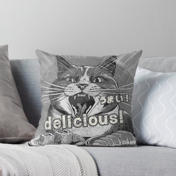 Item preview, Sushi is delicious! Street cat monochrome version designed and sold by siamnekochan.