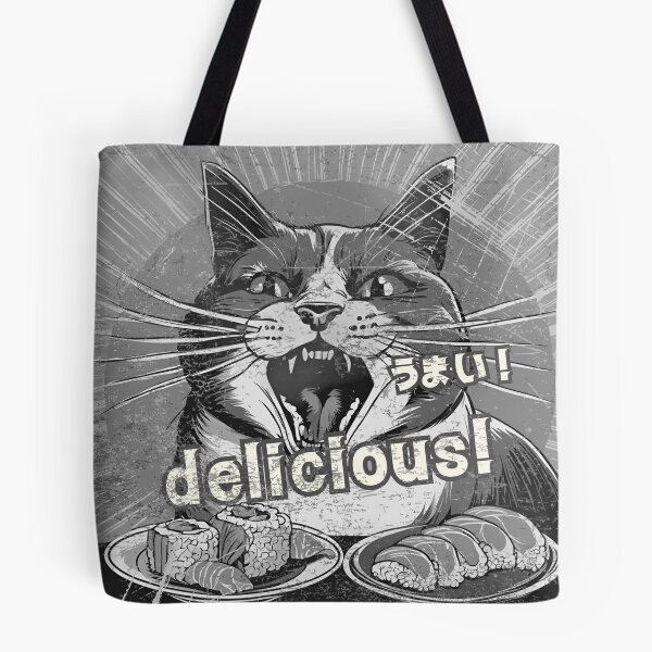 Item preview, Sushi is delicious! Street cat monochrome version designed and sold by siamnekochan.