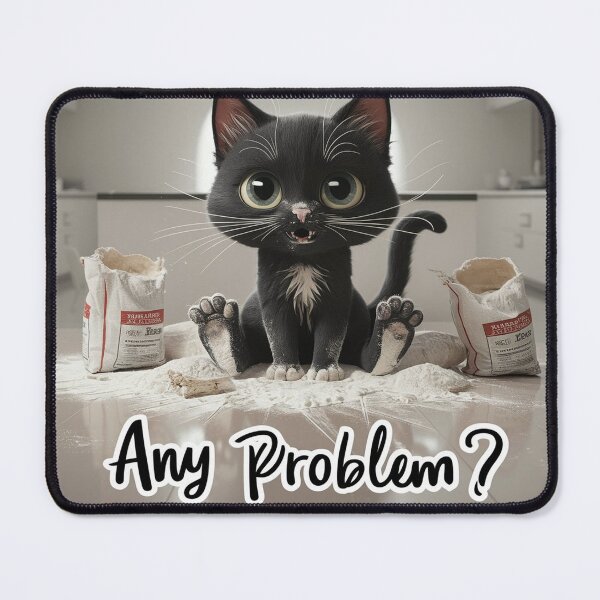 Item preview, Messy cat - Flour in the kitchen designed and sold by lavka-xd.