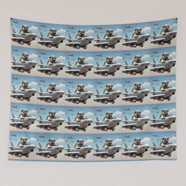 Item preview, Little puggy fighter pilot designed and sold by pug-maniac.