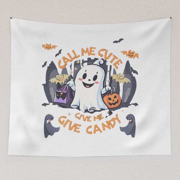 Item preview, Halloween Charm: Cute Ghost’s Candy Quest / Encanto de Halloween: A Busca por Doces do Fantasma Fofo designed and sold by debbiebento.