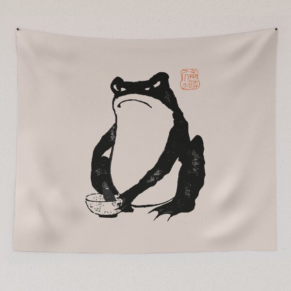 Item preview,   Grumpy frog Japanese matsumoto hoji  | Matcha Tea Ceremony Frog Meika Gafu by Matsumoto Hoji  designed and sold by TeeARTHY.