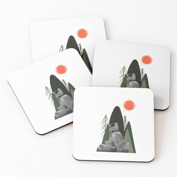 Item preview, The wild robot sitting. Forest, stone, flower.  designed and sold by KateArt26.