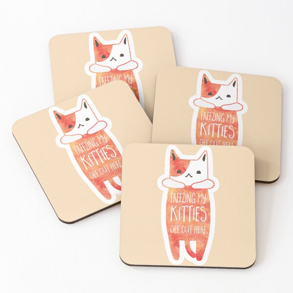 Item preview, Cold Weather Cat pun - Freezing my KITTIES off out here! designed and sold by hitechmom.