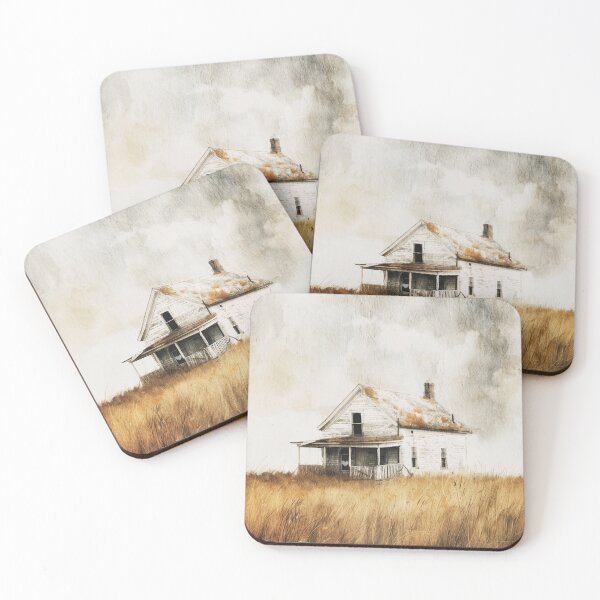 Item preview, Farmhouse surrounded by tall grass designed and sold by Christina Brunton Art.