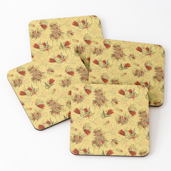 Item preview, Autumn Flowers Yellow Background designed and sold by TurquoiseBird.