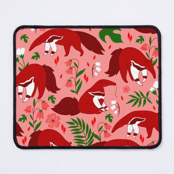 Item preview, red anteater cute animal floral designed and sold by Gossip Rag.