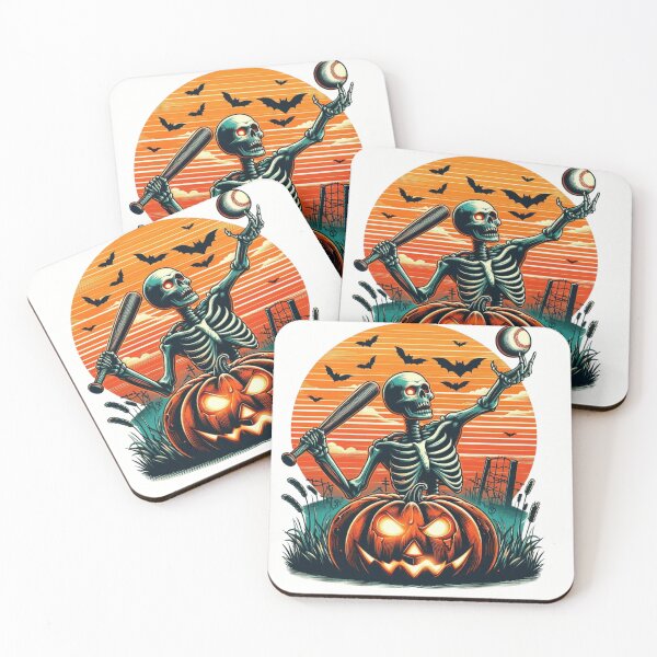 Item preview, baseball halloween skeleton men boy vintage designed and sold by DondDesigner.