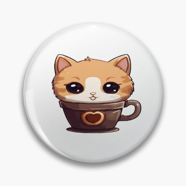 Item preview, Cupcat, kawaii and chibi style cat in a cup with a heart designed and sold by AdrianMDesigns.