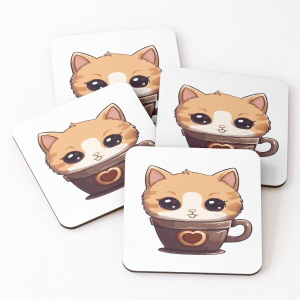 Item preview, Cupcat, kawaii and chibi style cat in a cup with a heart designed and sold by AdrianMDesigns.