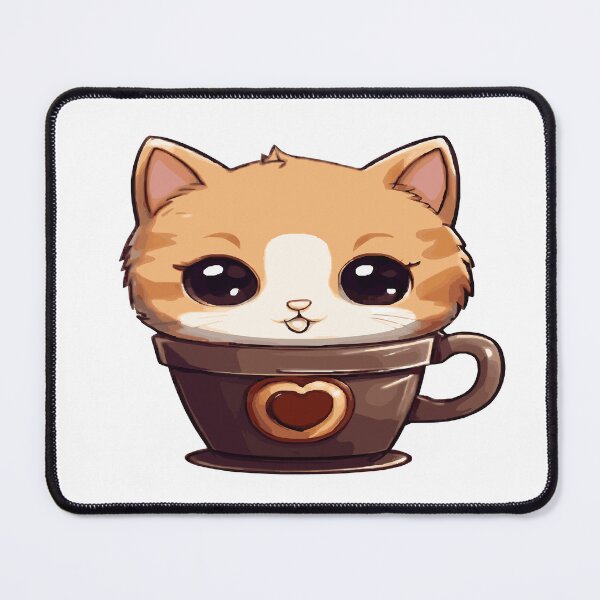 Item preview, Cupcat, kawaii and chibi style cat in a cup with a heart designed and sold by AdrianMDesigns.