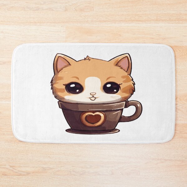 Item preview, Cupcat, kawaii and chibi style cat in a cup with a heart designed and sold by AdrianMDesigns.